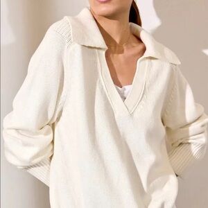 Brochu Walker The Rainer Layered Looker Sweater Tusk with White Underlayer S